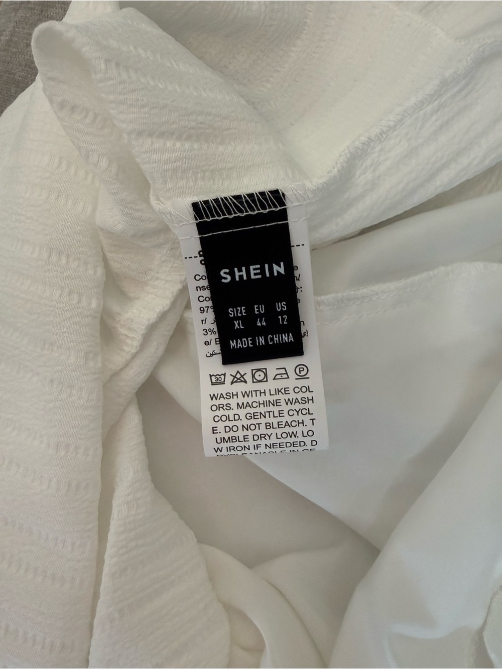 SHEIN White Button-Front V-Neck Ruffle Hem Midi Dress - Picture 2 of 2